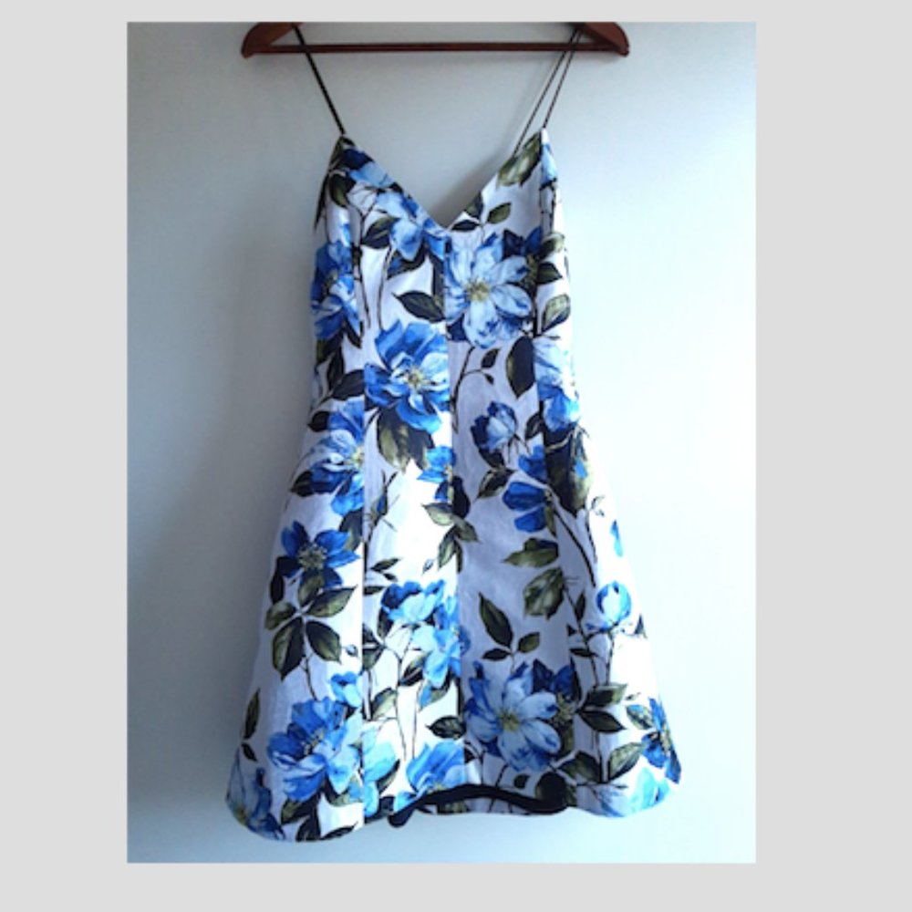Alice + Olivia Tayla floral lantern mini dress